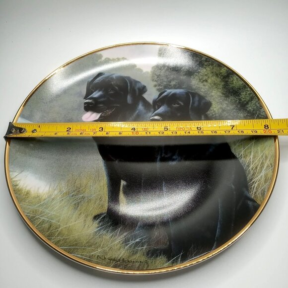 Franklin Mint Sporting Companions Plate By Nigel Hemming Black Labrador Retriers - Picture 7 of 8